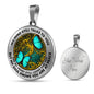 AG2208004 My Mind Still Talks To You Turquoise Butterflies Gold Tree Of Life Luxury Necklace with Back Engraving