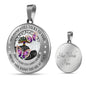 My Mind Still Talks To You Purple Butterflies Chakra Tree Of Life SP1909016 Luxury Necklace with Back Engraving