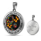 AG2408036 My Mind Still Talks To You Orange Monarch Butterflies Yin Yang Flower Luxury Necklace with Back Engraving
