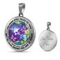 AG2408034 My Mind Still Talks To You Purple Butterflies Flower Luxury Necklace with Back Engraving