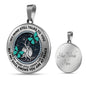 JL2207012 My Mind Turquoise Butterflies Black Tree Of Life Luxury Necklace with Back Engraving