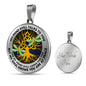 AG0608096 My Mind Still Talks To You Golden Dragonflies Gold Celtic Knot Tree Of Life And Galaxy Luxury Necklace with Back Engraving
