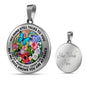 AG2608025 My Mind Still Talks To You Blue Butterflies Flower Luxury Necklace with Back Engraving