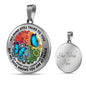 AG2408026 My Mind Still Talks To You Blue Butterflies Four Seasons Flower Luxury Necklace with Back Engraving