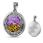AG2508015 My Mind Still Talks To You Purple Butterflies Flower Luxury Necklace with Back Engraving