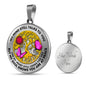B0706069 My Mind Still Talks To You Pink Butterflies And Tree Of Life Sun And Moon Luxury Necklace with Back Engraving