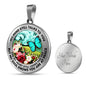 AG2508008 My Mind Still Talks To You Turquoise Butterflies Flower Luxury Necklace with Back Engraving