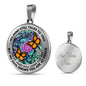 AG2608017 My Mind Still Talks To You Orange Monarch Butterflies Flower Luxury Necklace with Back Engraving