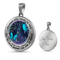 AG0608004 My Mind Still Talks To You Blue Butterflies Metal Tree Of Life Luxury Necklace with Back Engraving
