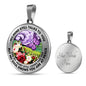 AG2508033 My Mind Still Talks To You Purple Butterflies Flower Luxury Necklace with Back Engraving
