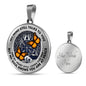 AG1208016 My Mind Still Talks To You Orange Monarch Butterflies Silver Celtic Tree Of Life Luxury Necklace with Back Engraving
