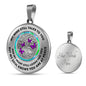 JL1407031 My Mind Still Talks To You Purple Butterflies Opal Silver Tree Of Life Luxury Necklace with Back Engraving