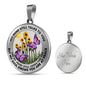 AG2508024 My Mind Still Talks To You Purple Butterflies Flower Luxury Necklace with Back Engraving