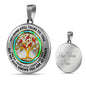 JL2307003 My Mind Red Cardinals Opal Circle Golden Tree Of Life Luxury Necklace with Back Engraving