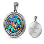 AG2408003 My Mind Still Talks To You Turquoise Butterflies Flower Luxury Necklace with Back Engraving