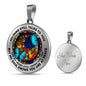 AG2608034 My Mind Still Talks To You Blue Butterflies Flower Luxury Necklace with Back Engraving
