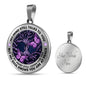 AG2008017 My Mind Still Talks To You Purple Butterflies Tree Of Life Luxury Necklace with Back Engraving