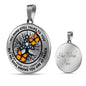 AG0608026 My Mind Still Talks To You Orange Monarch Butterflies Black Celtic Knot Tree Of Life And Galaxy Luxury Necklace with Back Engraving