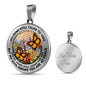 AG2508035 My Mind Still Talks To You Orange Monarch Butterflies Flower Luxury Necklace with Back Engraving