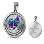 JL2207018 My Mind Still Talks To You Purple Butterflies Metal Tree Of Life With Heart Wings Luxury Necklace with Back Engraving
