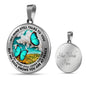 AG2508007 My Mind Still Talks To You Turquoise Butterflies Flower Luxury Necklace with Back Engraving