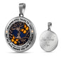 AG2008016 My Mind Still Talks To You Orange Monarch Butterflies Tree Of Life Luxury Necklace with Back Engraving