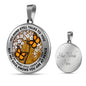 AG2508038 My Mind Still Talks To You Orange Monarch Butterflies Flower Luxury Necklace with Back Engraving