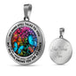 AG2408023 My Mind Still Talks To You Blue Butterflies Flower Luxury Necklace with Back Engraving