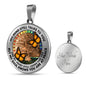 AG2208026 My Mind Still Talks To You Orange Monarch Butterflies Tree Of Life Luxury Necklace with Back Engraving