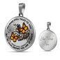 SP0509009 My Mind Still Talks To You Orange Monarch Butterflies Broken Heart Luxury Necklace with Back Engraving