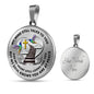 H0713006 My Mind Still Talks To You Turquoise Hummingbirds Stair Way To Heaven With Gold Cross Luxury Necklace with Back Engraving