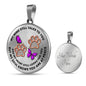 JL1507021 My Mind Purple Butterflies Rose Gold Paw Luxury Necklace with Back Engraving
