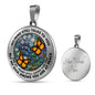AG2508026 My Mind Still Talks To You Orange Monarch Butterflies Flower Luxury Necklace with Back Engraving