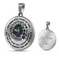 JL1707002 My Mind Green Hummingbirds Sunflower And Paws Luxury Necklace with Back Engraving