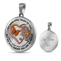 B0708091 My Mind Still Talks To You Orange Butterflies Rose Gold Rose And Heart Shape Luxury Necklace with Back Engraving