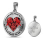 SP0109036 Mind Still Talks To You Red Cardinals Broken Heart Luxury Necklace with Back Engraving