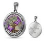 AG1308007 My Mind Still Talks To You Purple Butterflies Tree Of Life Luxury Necklace with Back Engraving