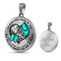 SP0109030 My Mind Still Talks To You Turquoise Butterflies Broken Heart Luxury Necklace with Back Engraving
