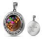AG2408027 My Mind Still Talks To You Orange Monarch Butterflies Flower Luxury Necklace with Back Engraving
