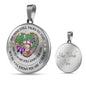 POLVSH0055 Purple Butterfly Green Heart Tree Of Life My Mind Still Talks To U Luxury Necklace with Back Engraving