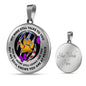 JL1807009 My Mind Still Talks To You Purple Butterflies Golden Paws And American Claw Luxury Necklace with Back Engraving
