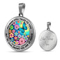 AG2408041 My Mind Still Talks To You Blue Butterflies Flower Luxury Necklace with Back Engraving