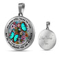 AG2608004 My Mind Still Talks To You Turquoise Butterflies Flower Luxury Necklace with Back Engraving