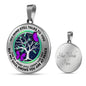 JL2307029 My Mind Purple Butterflies New Family Tree Of Life And Galaxy Luxury Necklace with Back Engraving
