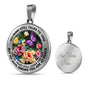 AG2908040 My Mind Still Talks To You Purple Butterflies Flower Luxury Necklace with Back Engraving