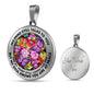 AG2808016 My Mind Still Talks To You Purple Butterflies Flower Luxury Necklace with Back Engraving