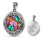 AG2808004 My Mind Still Talks To You Turquoise Butterflies Flower Luxury Necklace with Back Engraving