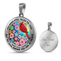 AG2408053 My Mind Still Talks To You Red Cardinals Flower Luxury Necklace with Back Engraving