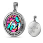 AG2108003 My Mind Still Talks To You Turquoise Butterflies Tie Dye Tree Of Life Luxury Necklace with Back Engraving