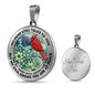 AG2208059 My Mind Still Talks To You Red Cardinals Flower Luxury Necklace with Back Engraving
